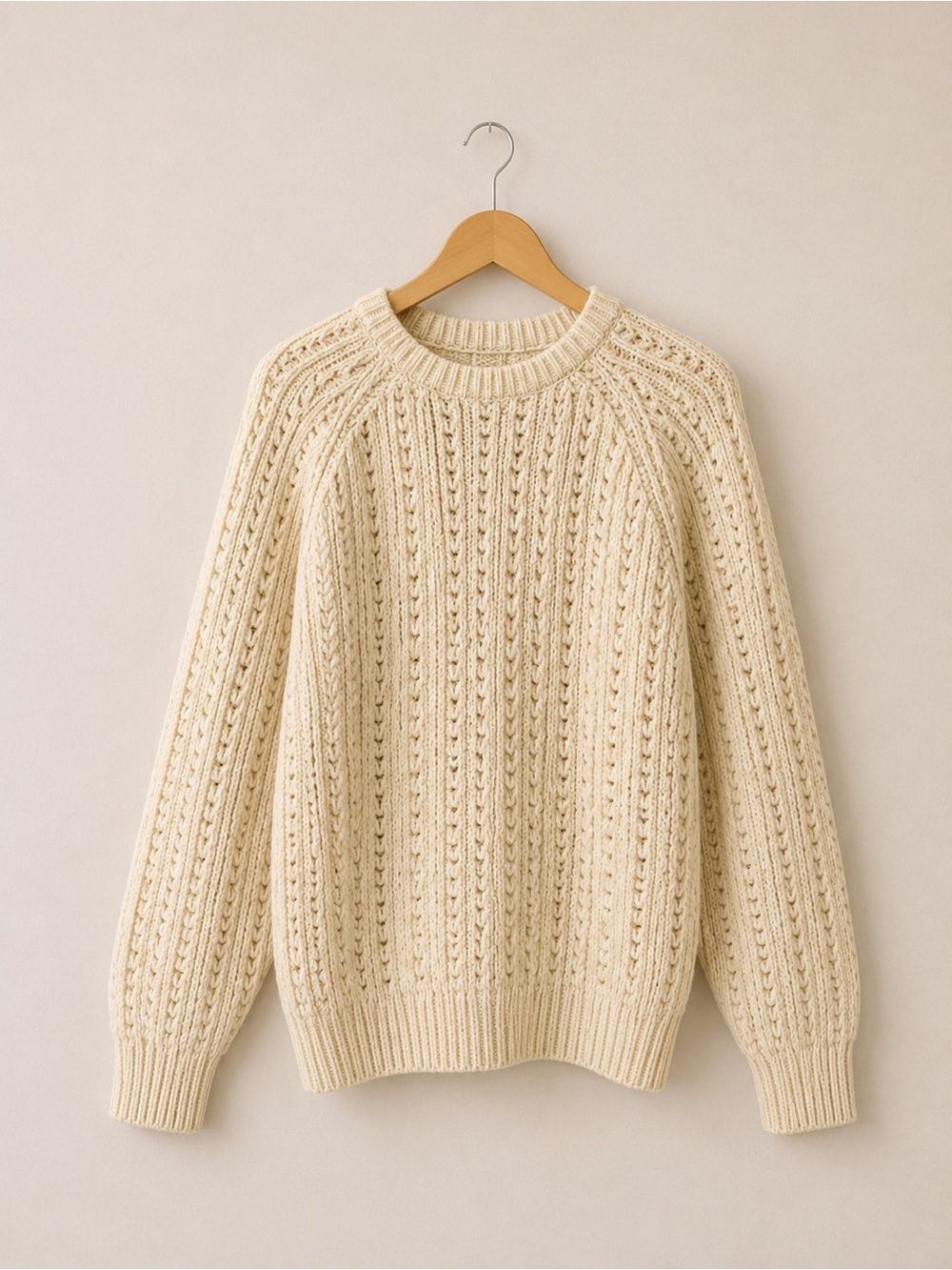 Norm Thompson Portland Hand Knit 100% Wool Fisherman Sweater sz.womans M…